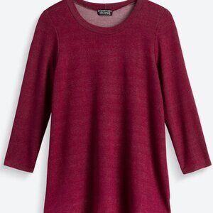 Papermoon Burgundy Top with Polka Dot Back Detail